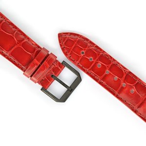 Bracelet Apple Watch, Alligator Square, Shiny Crimson, AB20-c